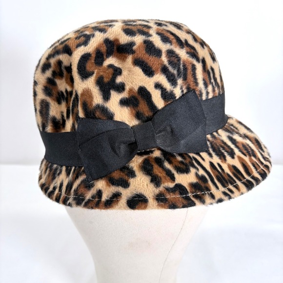 San Diego Hat Company Accessories - San Diego Hat Company Leopard Print Cloche Hat Bow Accent Women One Size